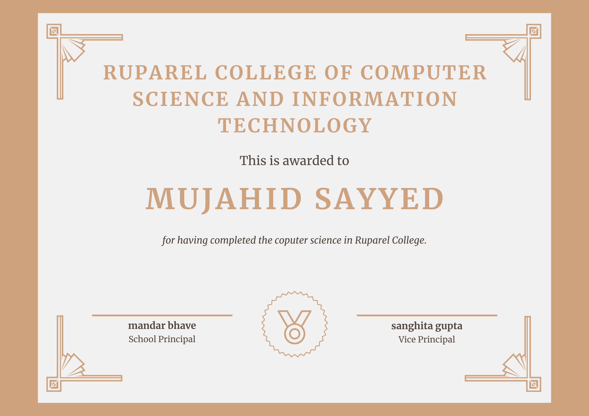 Certificate 1